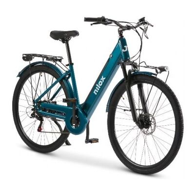 Nilox J7 eBike Bicicleta Eléctrica 25Km/h 36V - 13Ah 250W 80Km Suspensión Delantera Turquesa Nilox J7 eBike Bicicleta Eléctrica 25Km/h 36V - 13Ah 250W 80Km Suspensión Delantera Turquesa