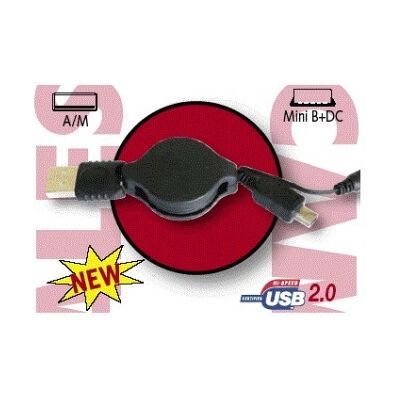 Generico Cable Usb 2.0 Retractil Tipo A-Macho - Mini Usb Tipo B + Alimentacion Dc Generico Cable Usb 2.0 Retractil Tipo A-Macho - Mini Usb Tipo B + Alimentacion Dc