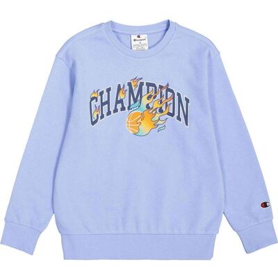 CHAMPION Sudadera Con Gráfico De Baloncesto En Llamas Azul Talla Medium CHAMPION Sudadera Con Gráfico De Baloncesto En Llamas Azul Talla Medium