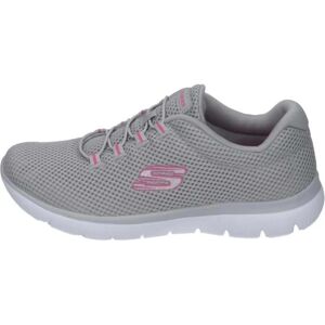 Skechers Zapatillas 12985-Gyhp Mujer Mesh Gris Con Detalles Rosa Gray Hot Pink Trim Talla 36.5 Skechers Zapatillas 12985-Gyhp Mujer Mesh Gris Con Detalles Rosa Gray Hot Pink Trim Talla 36.5