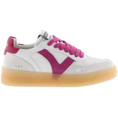 VICTORIA Seúl 1257129 - Deportivas Efecto Piel Y Serraje Blanco Con Detalles Fucsia Pink Fucsia Talla 39 VICTORIA Seúl 1257129 - Deportivas Efecto Piel Y Serraje Blanco Con Detalles Fucsia Pink Fucsia Talla 39