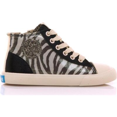 MTNG Zapatillas Altas De Lona Con Estampado Cebra 49322 Negro Talla 27 MTNG Zapatillas Altas De Lona Con Estampado Cebra 49322 Negro Talla 27