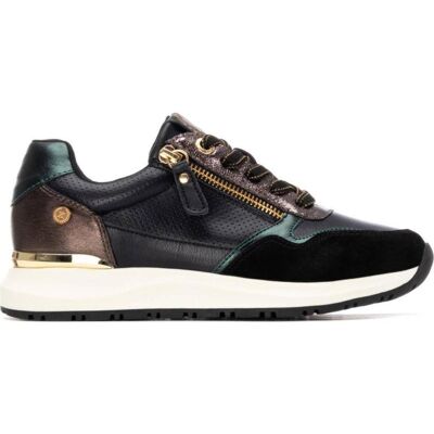XTI Sneaker 144218 Negra Con Cremallera Lateral Y Detalles Metalizados Negro Talla 38 XTI Sneaker 144218 Negra Con Cremallera Lateral Y Detalles Metalizados Negro Talla 38