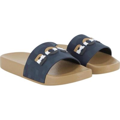 BOSS Chanclas Con Logo Marron Talla 32 BOSS Chanclas Con Logo Marron Talla 32