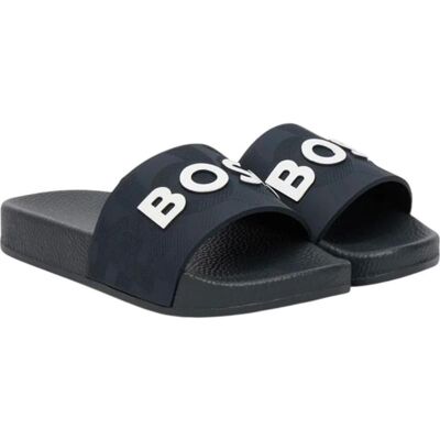 BOSS Chanclas Con Logotipo En Contraste Azul Talla 27 BOSS Chanclas Con Logotipo En Contraste Azul Talla 27