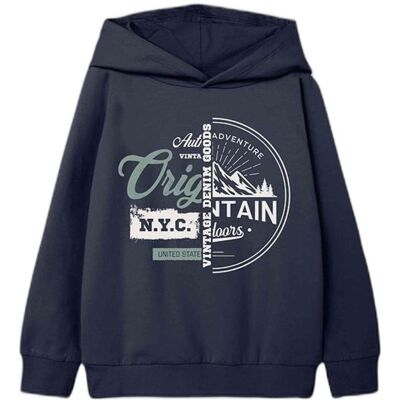 NAME IT Sudadera Con Capucha Unisex Diseño Original Mountain Azul Talla 7 Años NAME IT Sudadera Con Capucha Unisex Diseño Original Mountain Azul Talla 7 Años