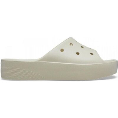 Crocs Chanclas De Mujer Chanclas Classic Platform Slide Beige Blanco Talla 38 Crocs Chanclas De Mujer Chanclas Classic Platform Slide Beige Blanco Talla 38