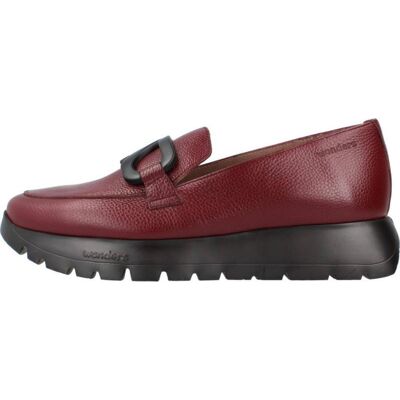 WONDERS Mocasines De Mujer De Piel Con Suela De Goma Vino Talla 39 WONDERS Mocasines De Mujer De Piel Con Suela De Goma Vino Talla 39