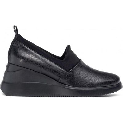 WONDERS Zapatos De Cuña De Mujer Zapato Casual De Piel Con Plantillas Extraibles Y Suela De Negro Talla 36 WONDERS Zapatos De Cuña De Mujer Zapato Casual De Piel Con Plantillas Extraibles Y Suela De Negro Talla 36