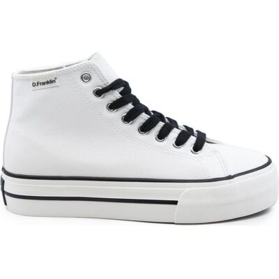 D. FRANKLIN Zapatilla Alta Mik22040 Blanca Cordones Negros Blanco Talla 36 D. FRANKLIN Zapatilla Alta Mik22040 Blanca Cordones Negros Blanco Talla 36