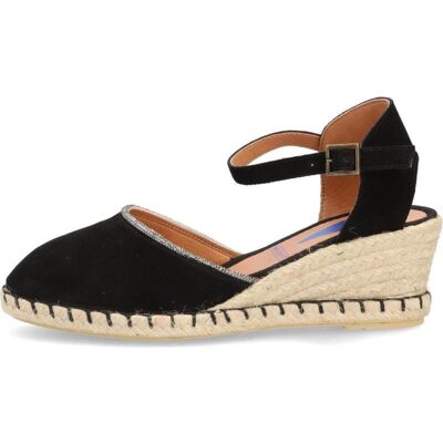 VERBENAS Sandalias De Mujer De Esparto Cuña Negras Negro Talla 40 VERBENAS Sandalias De Mujer De Esparto Cuña Negras Negro Talla 40