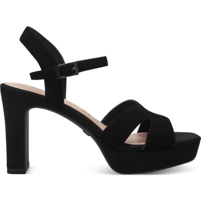 TAMARIS Sandalias De Mujer Sandalia De Tiras Ante Negro Con Tacon Alto Para Mujer De T 007 Black Uni Talla 36 TAMARIS Sandalias De Mujer Sandalia De Tiras Ante Negro Con Tacon Alto Para Mujer De T 007 Black Uni Talla 36