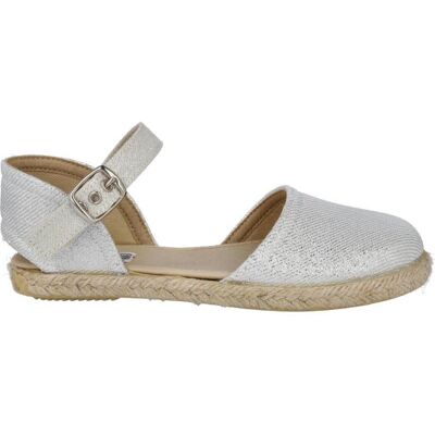 ANDREA RUIZ Alpargatas De Lona 263-L Gris Plata Plata Talla 22 ANDREA RUIZ Alpargatas De Lona 263-L Gris Plata Plata Talla 22