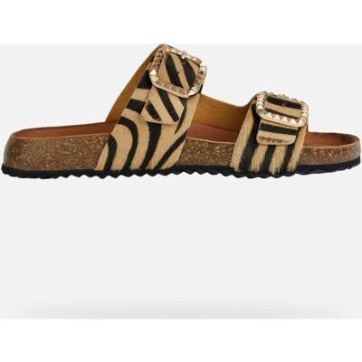 Geox Sandalias Planas D45vyc Con Animal Print Y Hebillas Beige Sand Negro Talla 37 Geox Sandalias Planas D45vyc Con Animal Print Y Hebillas Beige Sand Negro Talla 37
