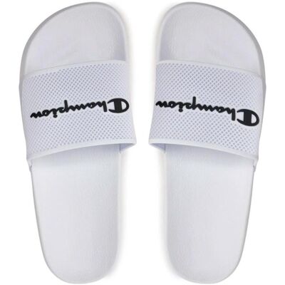 CHAMPION Chanclas All American Slide Blancas Con Logo Negro Blanco Talla 44 CHAMPION Chanclas All American Slide Blancas Con Logo Negro Blanco Talla 44