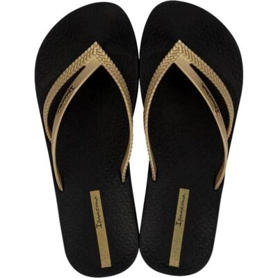 IPANEMA Chanclas Bossa Soft V Fem Negro-Oro Aq444 Talla 37 IPANEMA Chanclas Bossa Soft V Fem Negro-Oro Aq444 Talla 37