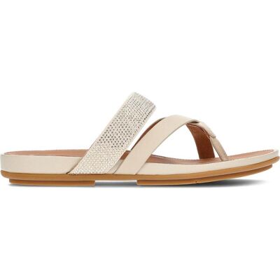 FITFLOP Sandalias De Mujer Sandalias Ho5 Gracie Crystal Leather Beige Talla 36 FITFLOP Sandalias De Mujer Sandalias Ho5 Gracie Crystal Leather Beige Talla 36