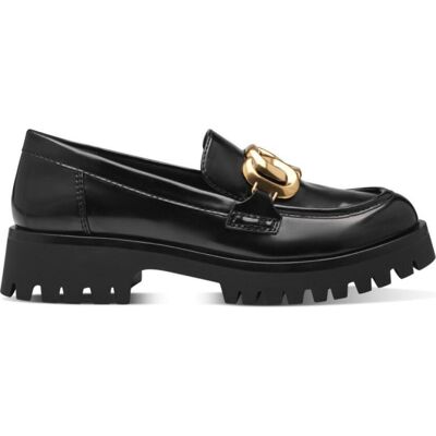 TAMARIS Mocasín Negro Con Adorno Dorado 014-Black Brush Talla 38 TAMARIS Mocasín Negro Con Adorno Dorado 014-Black Brush Talla 38
