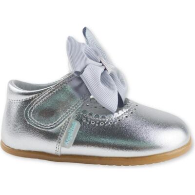ANGELITOS Zapatos De Niña Zapato Lazo Piel Charol Respetuoso 1541 Plata Talla 26 ANGELITOS Zapatos De Niña Zapato Lazo Piel Charol Respetuoso 1541 Plata Talla 26