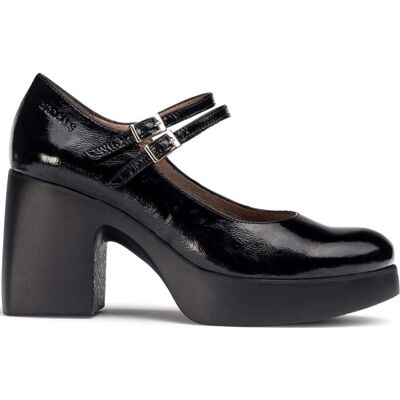 WONDERS Merceditas H-4960 Con Tacón Bloque Y Plataforma En Charol Negro Talla 41 WONDERS Merceditas H-4960 Con Tacón Bloque Y Plataforma En Charol Negro Talla 41