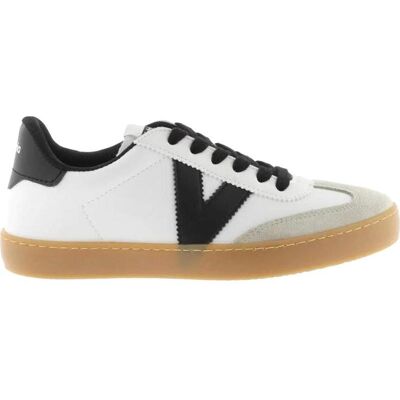 VICTORIA Zapatillas Berlin Ciclista 126208 Efecto Piel Serraje Blanco Negro Hielo Talla 36 VICTORIA Zapatillas Berlin Ciclista 126208 Efecto Piel Serraje Blanco Negro Hielo Talla 36