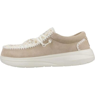 HEY DUDE Mocasines Mujer Modelo Wendy Comf Suede Crochet Color Marron Crmmlt Talla 37,5 HEY DUDE Mocasines Mujer Modelo Wendy Comf Suede Crochet Color Marron Crmmlt Talla 37,5