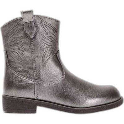 CONGUITOS Botas De Niña Botines Estilo Cowboy Pewter Talla 32 CONGUITOS Botas De Niña Botines Estilo Cowboy Pewter Talla 32