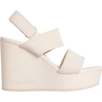 Calvin Klein Sandalias De Mujer Wedge Sandal Webbing In Beige Talla 41 Calvin Klein Sandalias De Mujer Wedge Sandal Webbing In Beige Talla 41