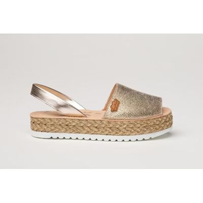 EVA MAÑAS Sandalias De Mujer Ibicenca Saco Metalizado Gel-Memory Foam 1254 Platino Talla 41 EVA MAÑAS Sandalias De Mujer Ibicenca Saco Metalizado Gel-Memory Foam 1254 Platino Talla 41