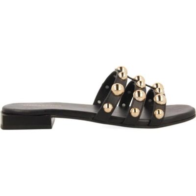 GIOSEPPO Dekorra Sandalia Plana Negra Con Tachuelas Doradas Negro Talla 39 GIOSEPPO Dekorra Sandalia Plana Negra Con Tachuelas Doradas Negro Talla 39