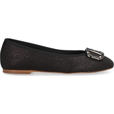 ALPE Bailarinas De Mujer Francesita Rafia Negro Talla 40 ALPE Bailarinas De Mujer Francesita Rafia Negro Talla 40