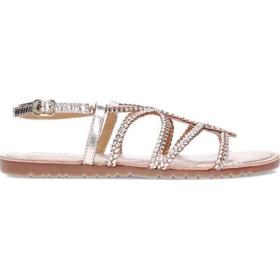 GIOSEPPO Sandalias Modelo Orlando De Piel Trenzada, Color Oro - Ref: 1174938 Platino Talla 37 GIOSEPPO Sandalias Modelo Orlando De Piel Trenzada, Color Oro - Ref: 1174938 Platino Talla 37