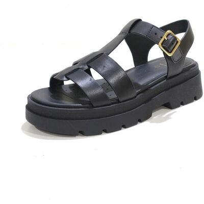 Geox Sandalias De Piel Negra Con Plataforma De Goma Negro Talla 37 Geox Sandalias De Piel Negra Con Plataforma De Goma Negro Talla 37