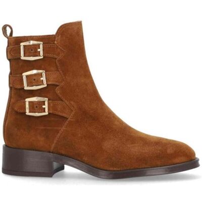 ALPE Botines 51861101 De Ante Marrón Con Hebillas Cuero Talla 38 ALPE Botines 51861101 De Ante Marrón Con Hebillas Cuero Talla 38