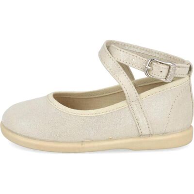 BATILAS 105-005 Merceditas Clásicas Con Tira Para Niña - Tono Oro Cremoso Oro Talla 25 BATILAS 105-005 Merceditas Clásicas Con Tira Para Niña - Tono Oro Cremoso Oro Talla 25