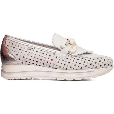 CALLAGHAN Mocasín De Piel Perforada - Blanco Marfil Blanco Talla 39 CALLAGHAN Mocasín De Piel Perforada - Blanco Marfil Blanco Talla 39
