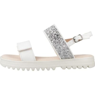 Geox Sandalias J Sandal Coralie Para Niña, Blancas Con Glitter C1z1n Talla 32 Geox Sandalias J Sandal Coralie Para Niña, Blancas Con Glitter C1z1n Talla 32
