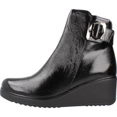 PITILLOS Botines 20233p Negros De Piel Con Cuña Y Hebilla Negro Talla 38,5 PITILLOS Botines 20233p Negros De Piel Con Cuña Y Hebilla Negro Talla 38,5