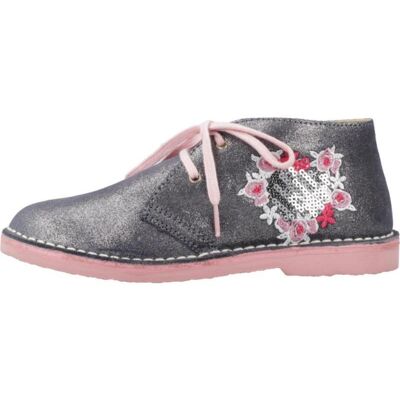 CHICCO Botas 1060530c Plateadas Con Detalles Florales Y Cordones Rosas 810 Talla 30 CHICCO Botas 1060530c Plateadas Con Detalles Florales Y Cordones Rosas 810 Talla 30