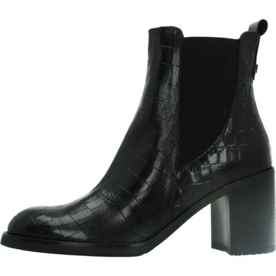 WONDERS Botines De Piel Negros Modelo Austral Con Tacón Bloque Y Elásticos Negro Talla 38,5 WONDERS Botines De Piel Negros Modelo Austral Con Tacón Bloque Y Elásticos Negro Talla 38,5
