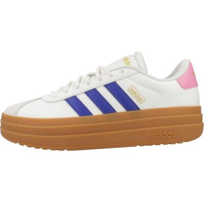 Adidas Vl Court Bold Blancas Con Rayas Azules Y Detalles Rosas White Talla 38 2/3 Adidas Vl Court Bold Blancas Con Rayas Azules Y Detalles Rosas White Talla 38 2/3