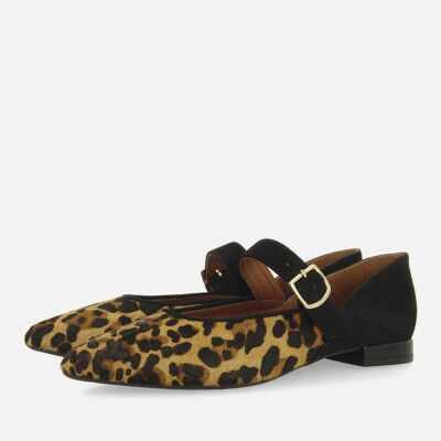 GIOSEPPO Mocasin Merceditas Fernitz Con Estampado Leopardo Y Punta Negra Leopard Talla 38 GIOSEPPO Mocasin Merceditas Fernitz Con Estampado Leopardo Y Punta Negra Leopard Talla 38