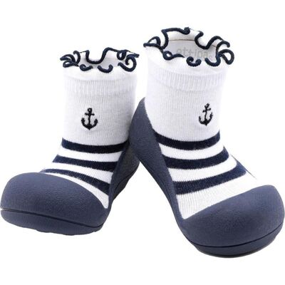 ATTIPAS Botitas Primeros Pasos New Marine Rayadas Blanco Talla 21,5 ATTIPAS Botitas Primeros Pasos New Marine Rayadas Blanco Talla 21,5