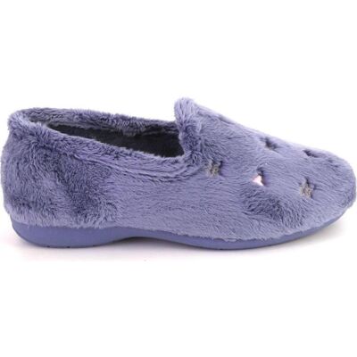 CABRERA Zapatillas De Casa 4505 Azules De Felpa Con Corazones Bordados Azul Talla 40 CABRERA Zapatillas De Casa 4505 Azules De Felpa Con Corazones Bordados Azul Talla 40