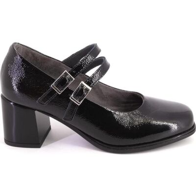 PITILLOS 10831 Mary Janes Charol Negro Con Doble Tira Y Tacón Bloque Negro Talla 35 PITILLOS 10831 Mary Janes Charol Negro Con Doble Tira Y Tacón Bloque Negro Talla 35