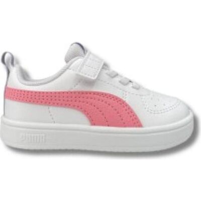 Puma Zapatillas Para Bebé, Modelo 384314-43, Blancas Con Detalles Rosas Blanco Talla 21 Puma Zapatillas Para Bebé, Modelo 384314-43, Blancas Con Detalles Rosas Blanco Talla 21