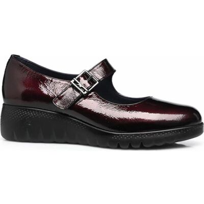 FLUCHOS Mocasin F2247 Tipo Merceditas De Charol Burdeos Rojo Talla 38 FLUCHOS Mocasin F2247 Tipo Merceditas De Charol Burdeos Rojo Talla 38