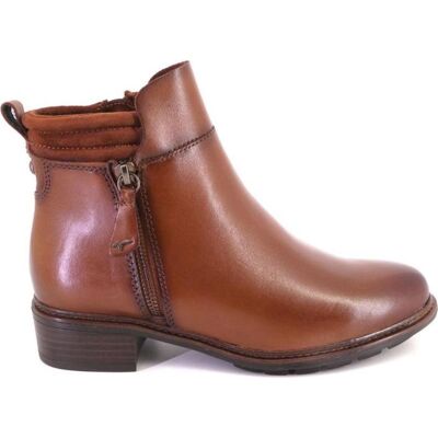 TAMARIS Botines 25905 De Piel Color Cuero Con Cremallera Cuero Talla 36 TAMARIS Botines 25905 De Piel Color Cuero Con Cremallera Cuero Talla 36