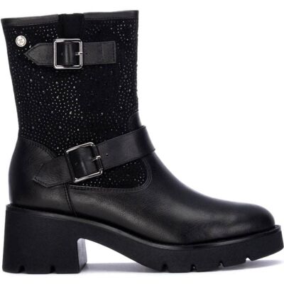 XTI Botines Moteros 144310 Negros Con Hebillas Y Panel Texturizado Negro Talla 39 XTI Botines Moteros 144310 Negros Con Hebillas Y Panel Texturizado Negro Talla 39