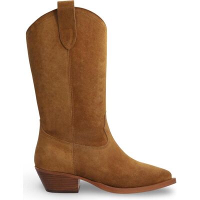 ALPE Bota Campera Western Baby Silk Cuero Marrón Marrón Talla 38 ALPE Bota Campera Western Baby Silk Cuero Marrón Marrón Talla 38